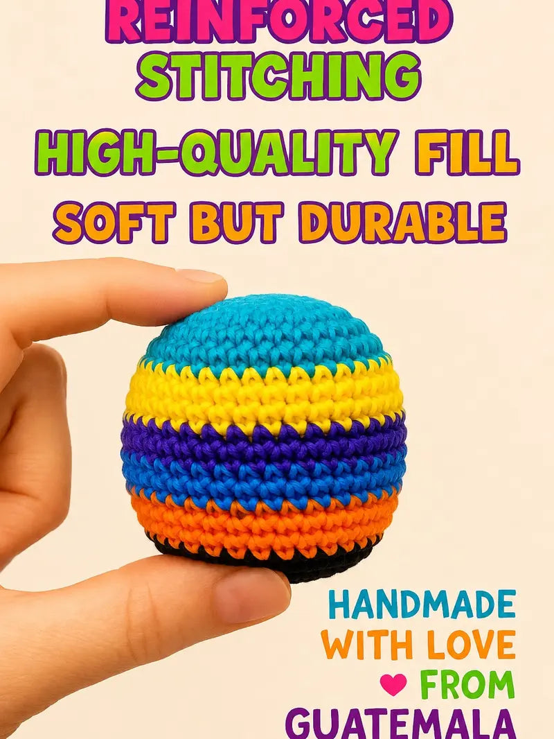 6PCS Hacky Sack Footbag Set Handmade Crochet Hacky Kick Sack Balls Knitted Kick Balls for Kids & Adults(Random colors)