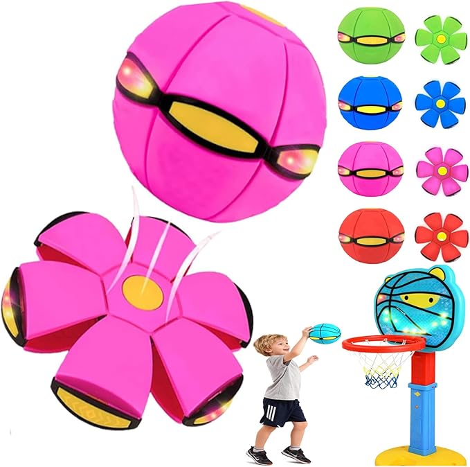 Kaiwatoy®Magic Ball, Children Bouncing Ball, Parent-Child Interaction, Dual Form Freely Switchable, with 6 Light.