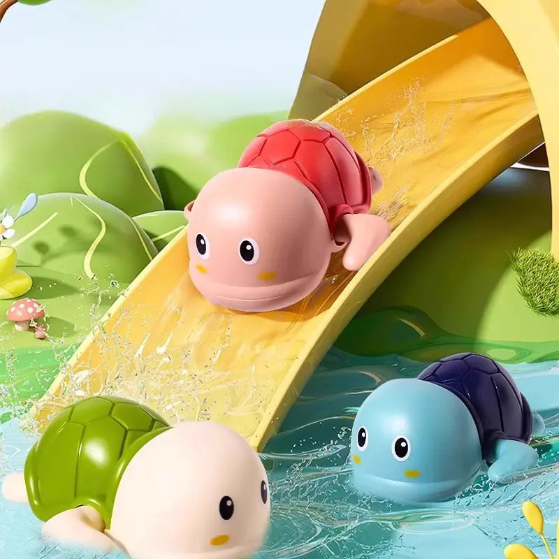 Kaiwatoy®Bath Toys for Toddlers, Cute Swimming Turtle Bath Toys for Boy Girl Gifts, Water Pool Toys for Baby Toddler Toys, Wind-up Infant Bathtub Toys