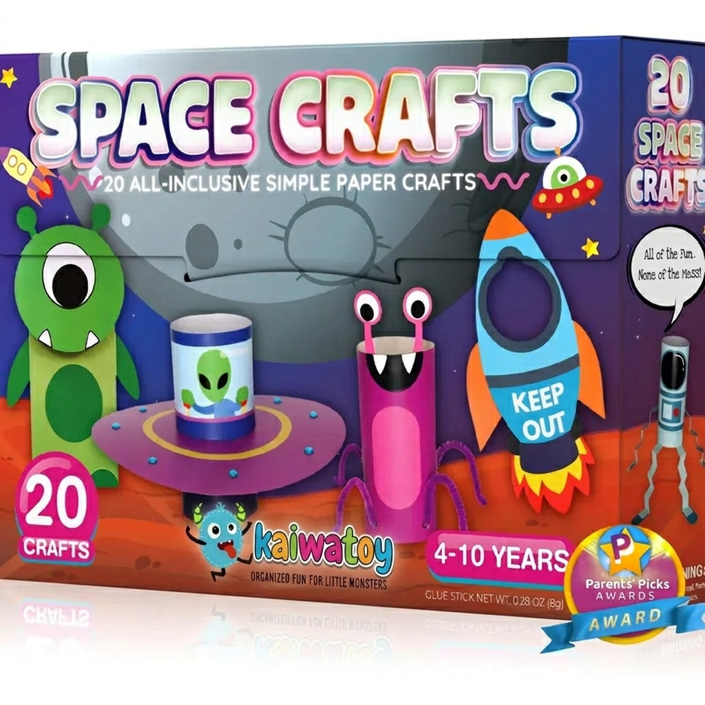 KaiwatoyยฎKids Craft Kits 20 Crafts in a Box - 20 Simple Paper Crafts for Kids Ages 3+