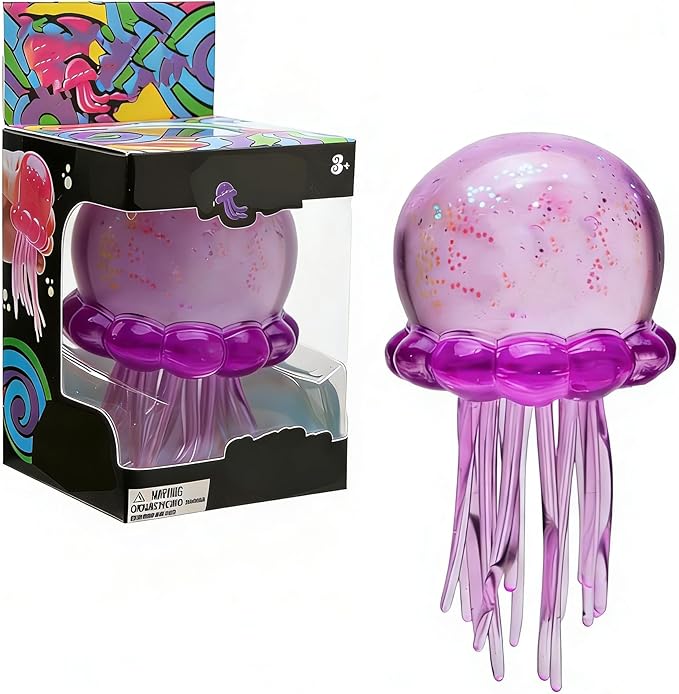 Kaiwatoy®Jellyfish Squeeze Squishy, Sugar Ball Stress Relief Fidget Toy for Kids & Adults