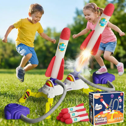 Rocket Launch Toys 2 Pack Launchers for Kids with 6 Foam Rockets