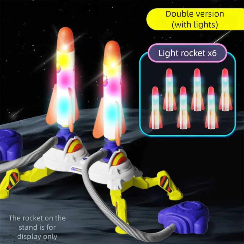 Rocket Launch Toys 2 Pack Launchers for Kids with 6 Foam Rockets