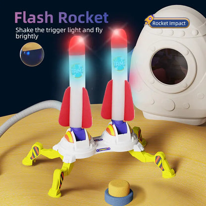 Rocket Launch Toys 2 Pack Launchers for Kids with 6 Foam Rockets