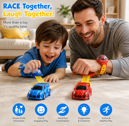Wearable Watch RC Car | One Button Pop-Up Mini Racer For Quiet Indoor Play