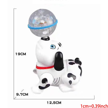 Interactive Spinning Sea Lions /Dog Motorized Toy - Rotating Light Music Projection Singing Animal for Kids, Battery Powered