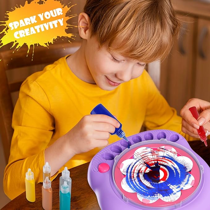 Kaiwatoy®Paint Spin Art Machine Kit for Kids, Arts & Crafts Painting Spinner Toys Kits Sets for Boys & Girls