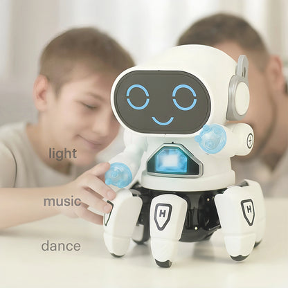 Electronic Dancing Robot Toy for Kids, 6-Legs Walking Octopus Spider Robot with 7-Color Flashing Neon Lights and 5 Built-in Musical Songs, Smart Interactive Toy Gift for 3+ Years Old Boys Girls