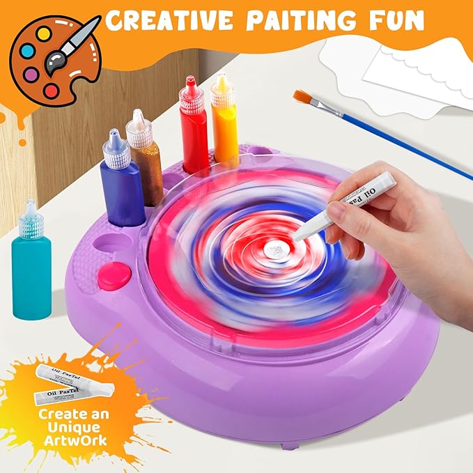 Kaiwatoy®Paint Spin Art Machine Kit for Kids, Arts & Crafts Painting Spinner Toys Kits Sets for Boys & Girls