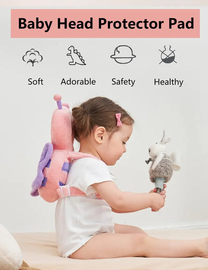 Kaiwatoy®Cotton Imported Soft & Breathable Head Protection Backpack for Toddlers 0-3 Years Old Lightweight Design Adjustable Plush Straps Machine Washable