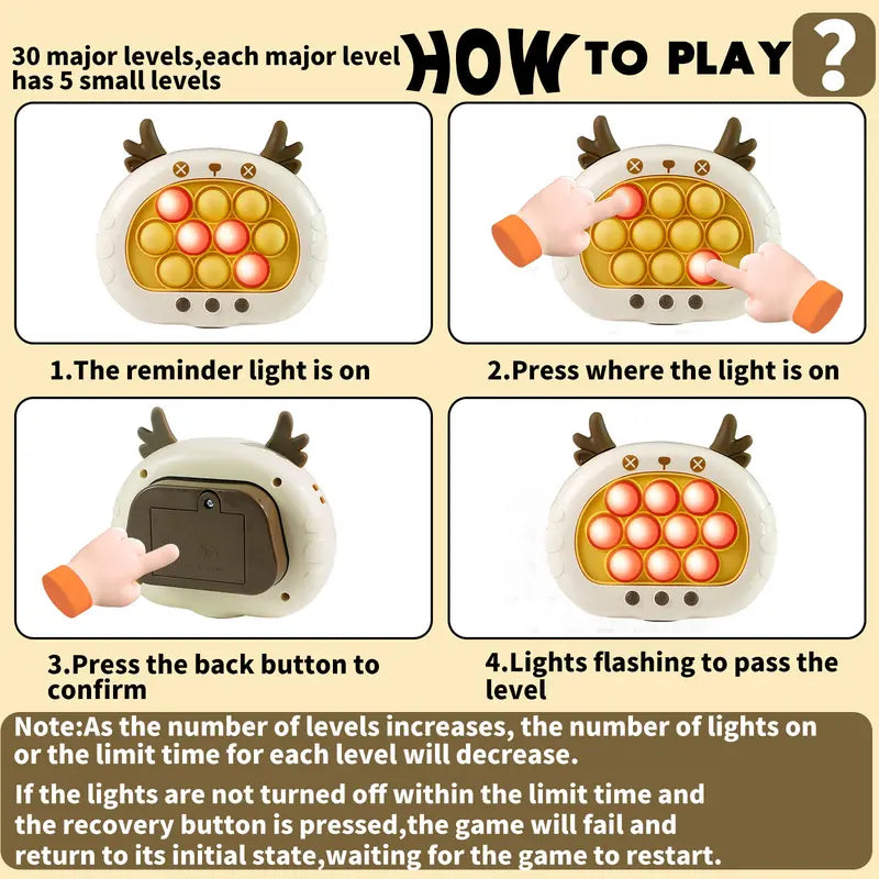 Kaiwatoy®Fast Push Pop Game Toy for Kids – Electronic Puzzle with Lights & Music, Memory Challenge, Multiplayer Mode