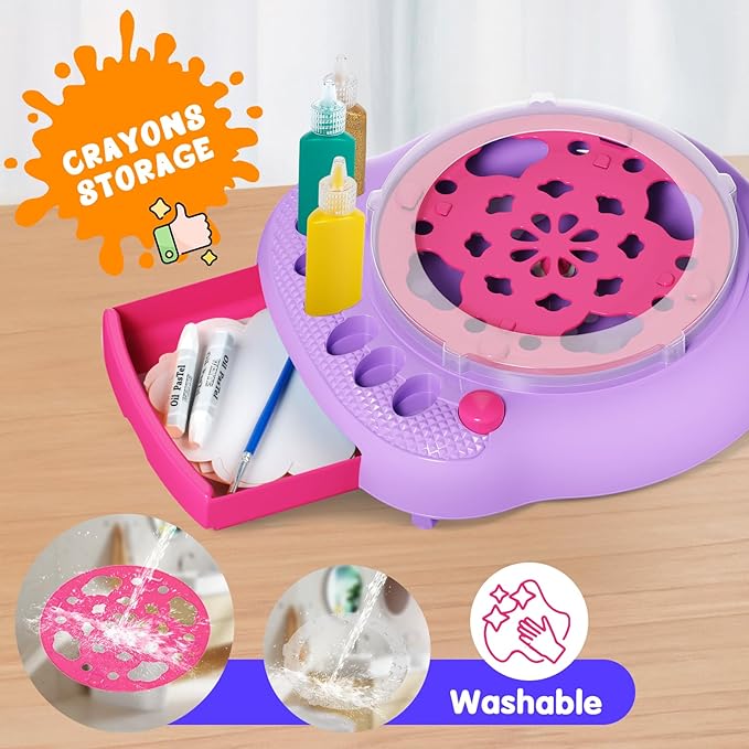 Kaiwatoy®Paint Spin Art Machine Kit for Kids, Arts & Crafts Painting Spinner Toys Kits Sets for Boys & Girls