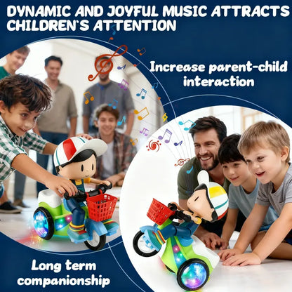 Kaiwatoy®Creative Stunt Tricycle Toy for Boys and Girls with Led Lights and Multi-Function Design Toddler Ride-on Toy（Batteries not included）