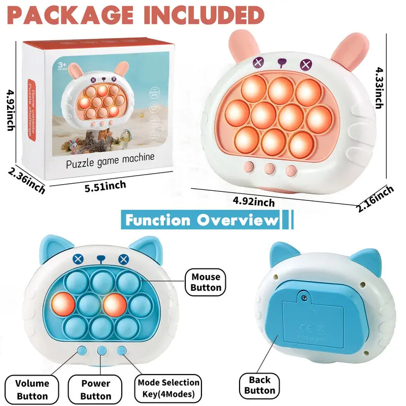 Kaiwatoy®Fast Push Pop Game Toy for Kids – Electronic Puzzle with Lights & Music, Memory Challenge, Multiplayer Mode