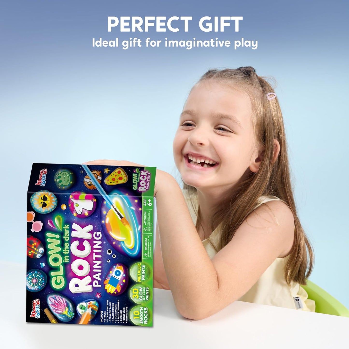 Kaiwatoy®Rock Painting Kit- Glow in The Dark Rock Kit, Arts and Crafts for Kids Ages 4-12, Art Supplies Toy , Kids Craft Paint Kits, Arts & Crafts for Boys Girls