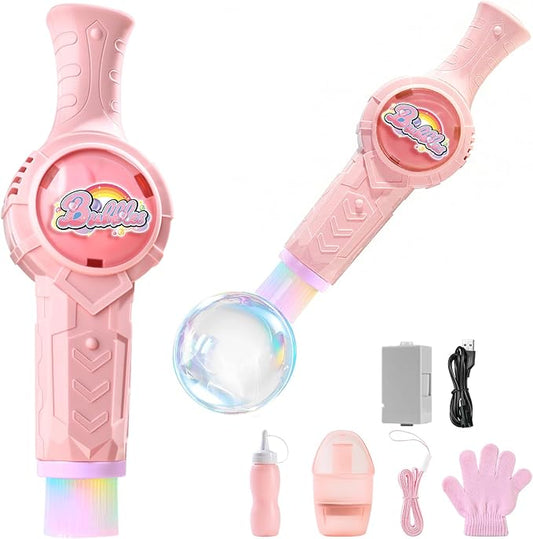 Mist Bubble Machine for Kids – Elastic Bubble Fog Wand, Smoke Bubble Sword, Interactive STEM Toy with Lights & Music, Parent-Child Fun, Outdoor Summer Play, Birthday Gift for Boys & Girls