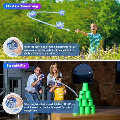Kaiwatoy®Fly Orb Hover Ball Floating Boomerang Spinner Drone Balls - Cool Toys Gifts for 6-15 Year Old Boys & Girls