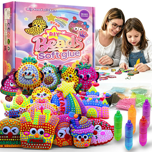 3D bead sticker craft kit gift box with colorful designs