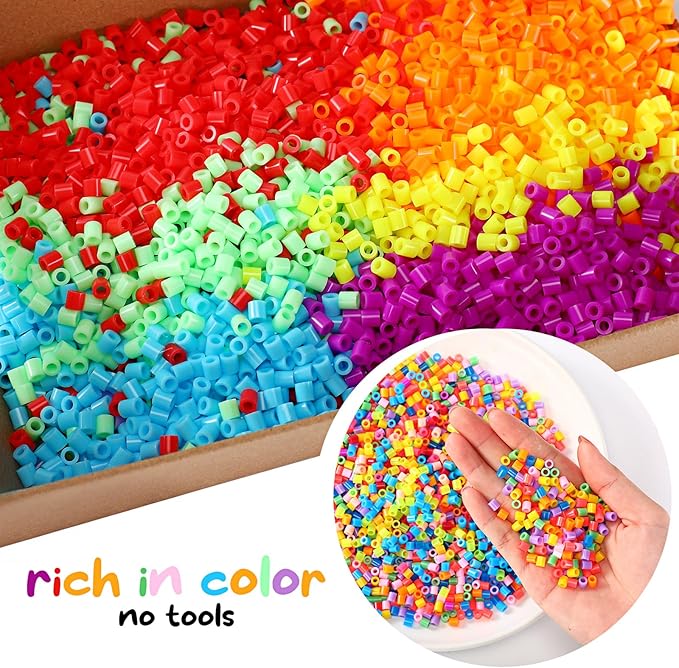 Kaiwatoy®30000pcs Fuse Beads,Multicolor 2.6mm Melty Beads Bulk Refill Kit