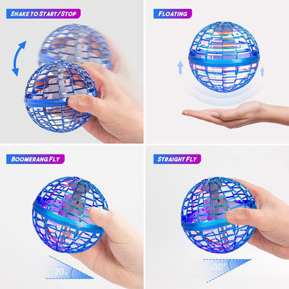 Kaiwatoy®Fly Orb Hover Ball Floating Boomerang Spinner Drone Balls - Cool Toys Gifts for 6-15 Year Old Boys & Girls