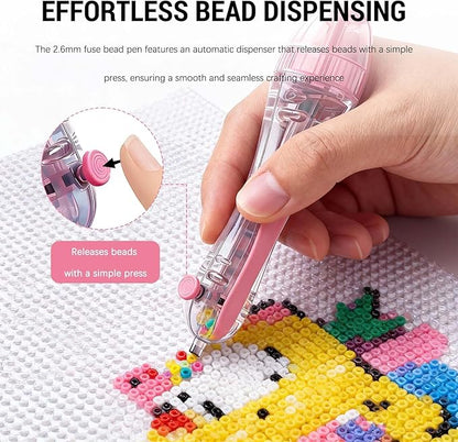 Kaiwatoy®2.6mm Fuse Bead Pen with Automatic Dispenser - 2 Pieces Melty Beads for DIY Decor
