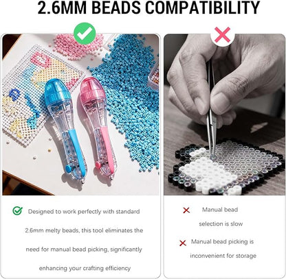 Kaiwatoy®2.6mm Fuse Bead Pen with Automatic Dispenser - 2 Pieces Melty Beads for DIY Decor