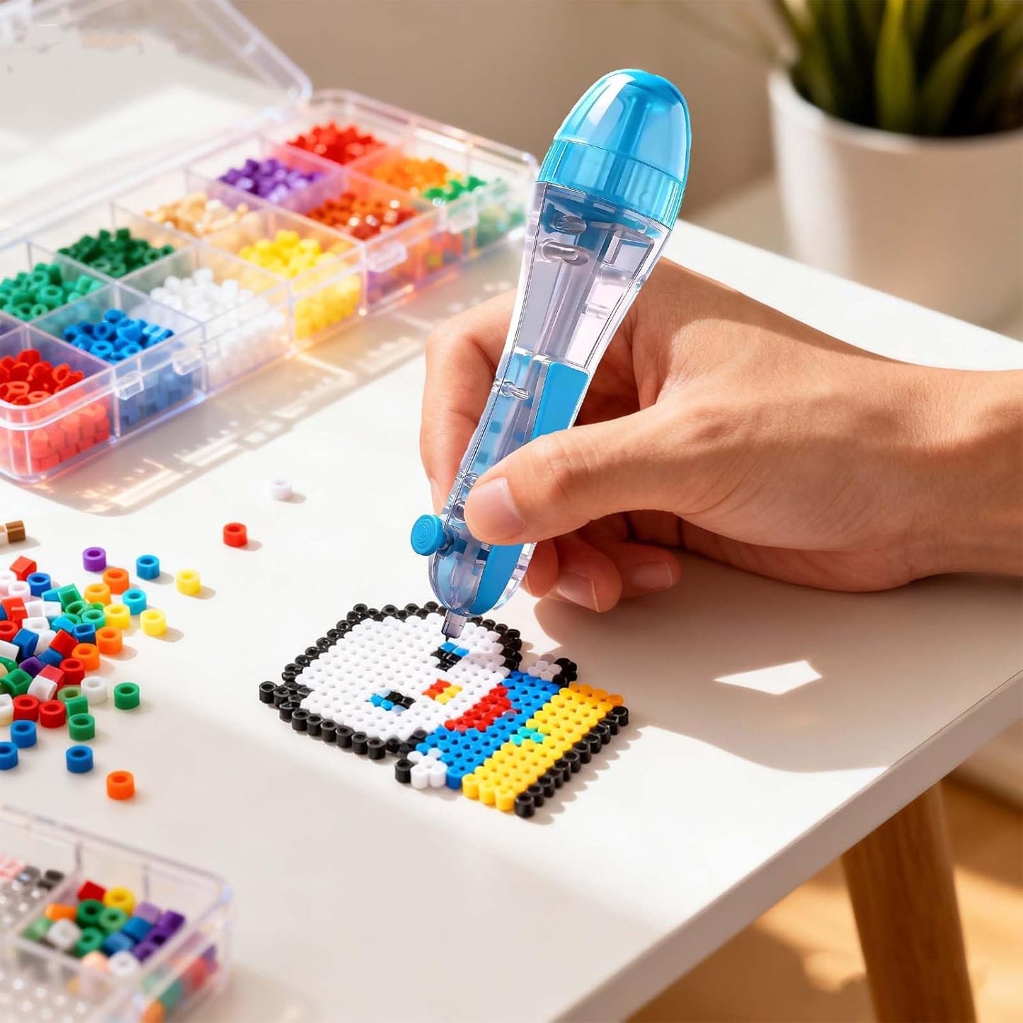 Kaiwatoy®2.6mm Fuse Bead Pen with Automatic Dispenser - 2 Pieces Melty Beads for DIY Decor