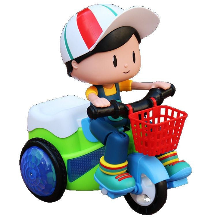 Kaiwatoy®Creative Stunt Tricycle Toy for Boys and Girls with Led Lights and Multi-Function Design Toddler Ride-on Toy（Batteries not included）
