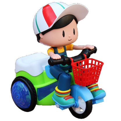 Kaiwatoy®Creative Stunt Tricycle Toy for Boys and Girls with Led Lights and Multi-Function Design Toddler Ride-on Toy（Batteries not included）