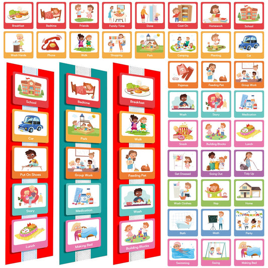 Children's Visual Schedule Chart: Non-Verbal Communication Visual Aid, Daily Routine Planning Cards