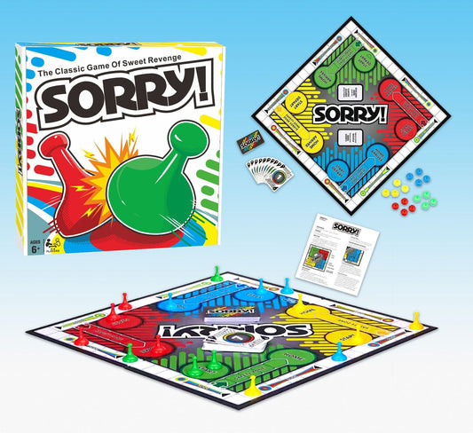 Sorry! Board Game for Kids Ages 6 and Up; Classic Hasbro Board Game; Each Player Gets 4 Pawns; Family Game