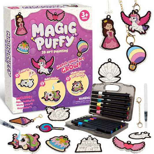 Foam-Textured Art Kit: Bubble-Effect DIY Coloring, Dress-Up Princess, Castle & Animal Themes — A Multifunctional Educational Toy