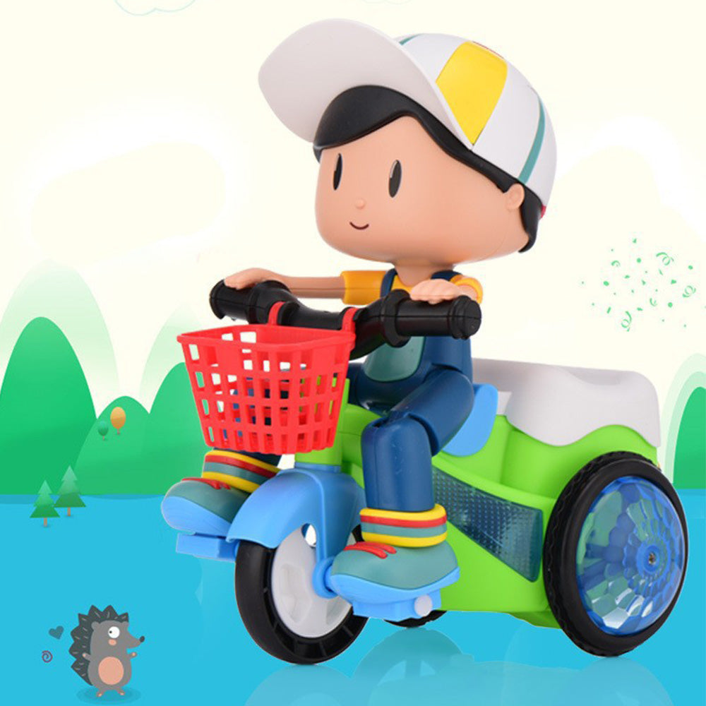 Kaiwatoy®Creative Stunt Tricycle Toy for Boys and Girls with Led Lights and Multi-Function Design Toddler Ride-on Toy（Batteries not included）