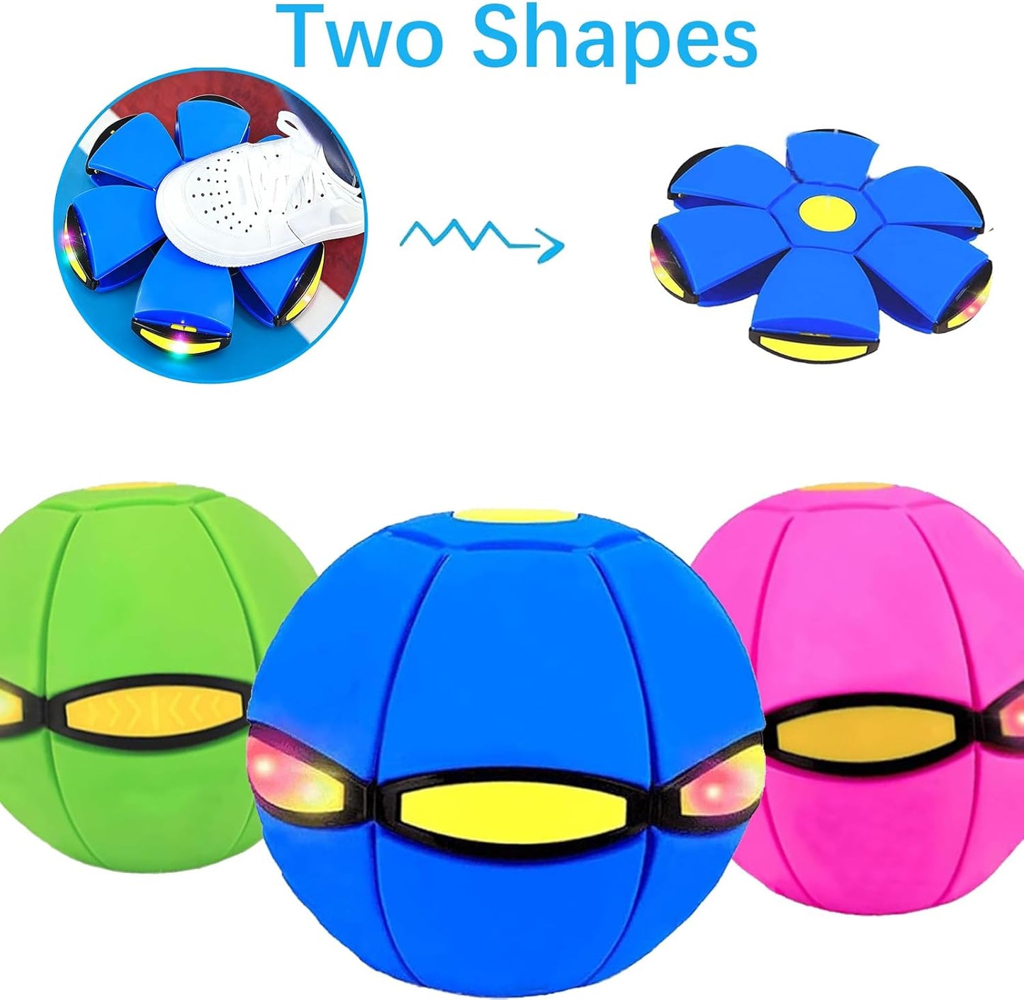 Kaiwatoy®Magic Ball, Children Bouncing Ball, Parent-Child Interaction, Dual Form Freely Switchable, with 6 Light.