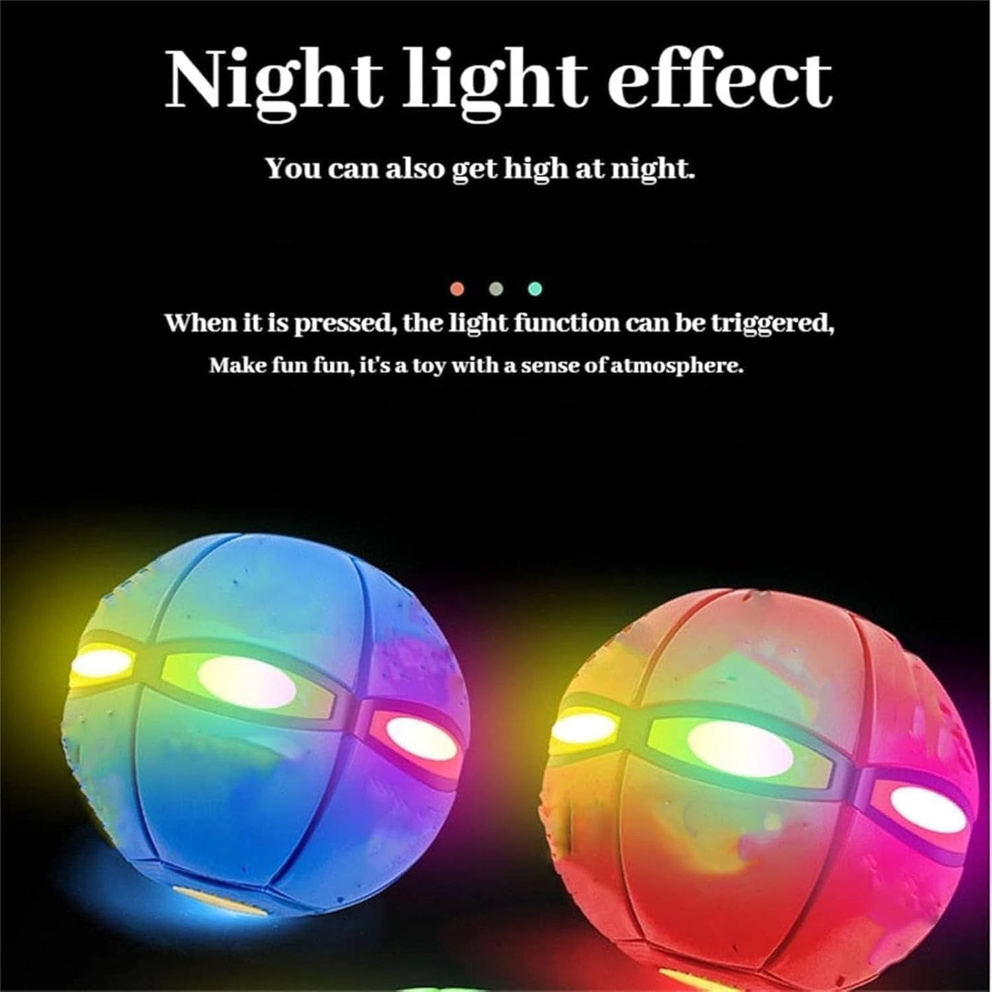 Kaiwatoy®Magic Ball, Children Bouncing Ball, Parent-Child Interaction, Dual Form Freely Switchable, with 6 Light.