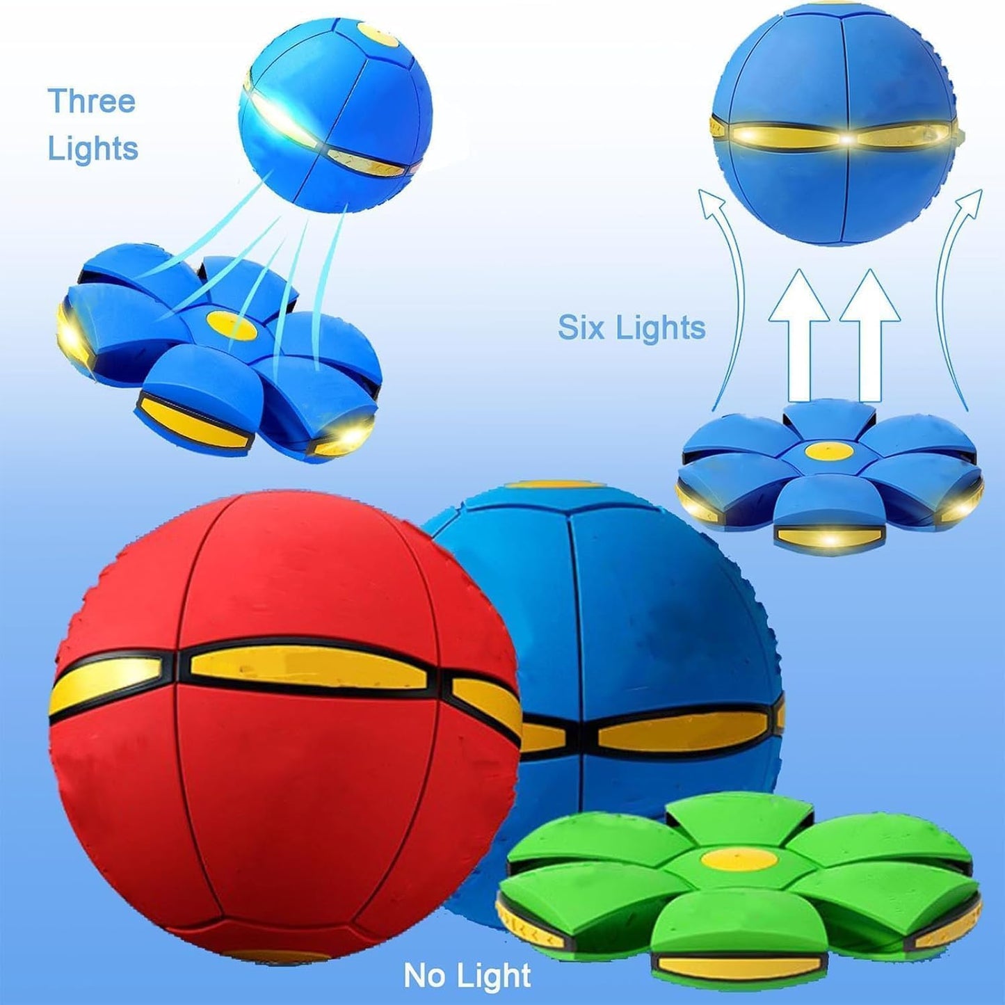 Kaiwatoy®Magic Ball, Children Bouncing Ball, Parent-Child Interaction, Dual Form Freely Switchable, with 6 Light.
