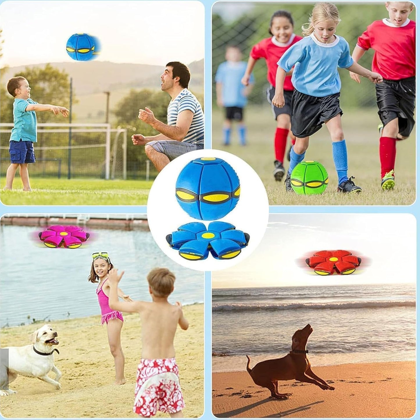 Kaiwatoy®Magic Ball, Children Bouncing Ball, Parent-Child Interaction, Dual Form Freely Switchable, with 6 Light.