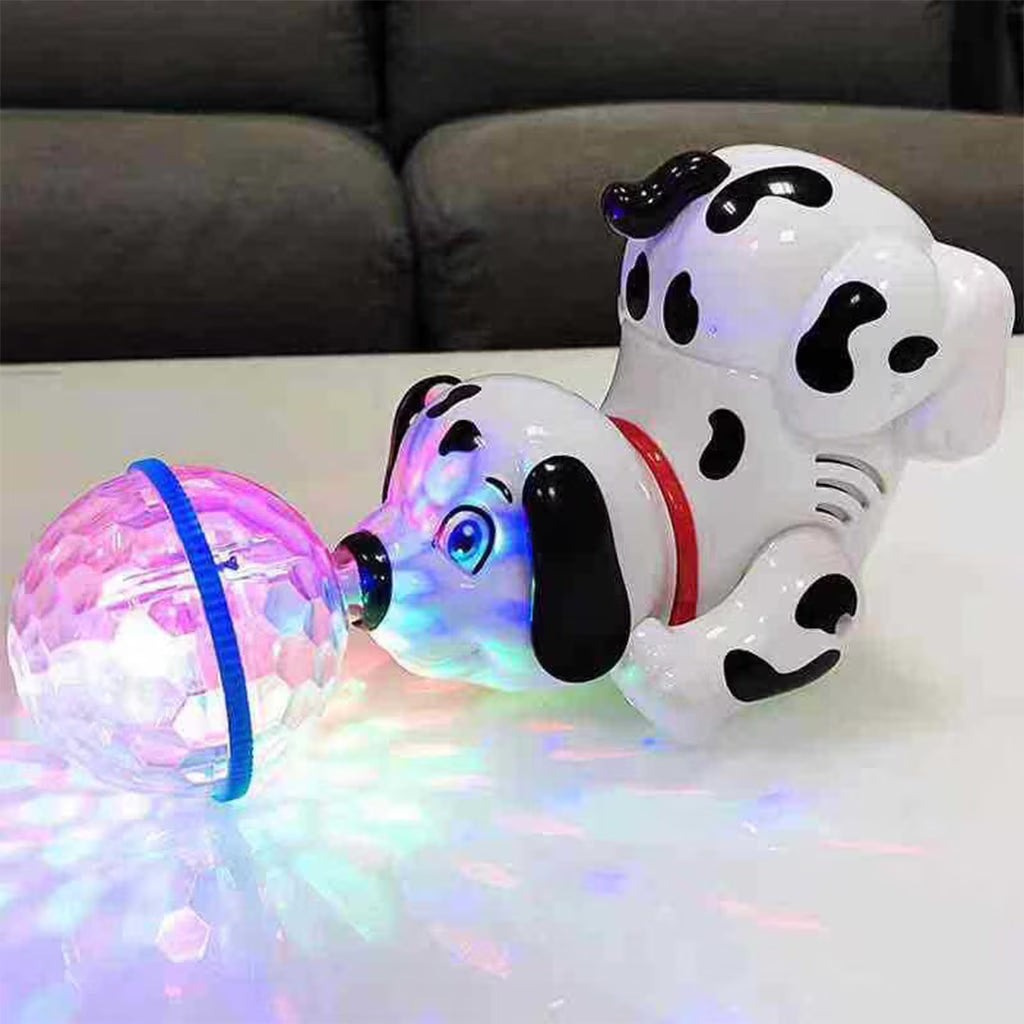 Interactive Spinning Sea Lions /Dog Motorized Toy - Rotating Light Music Projection Singing Animal for Kids, Battery Powered
