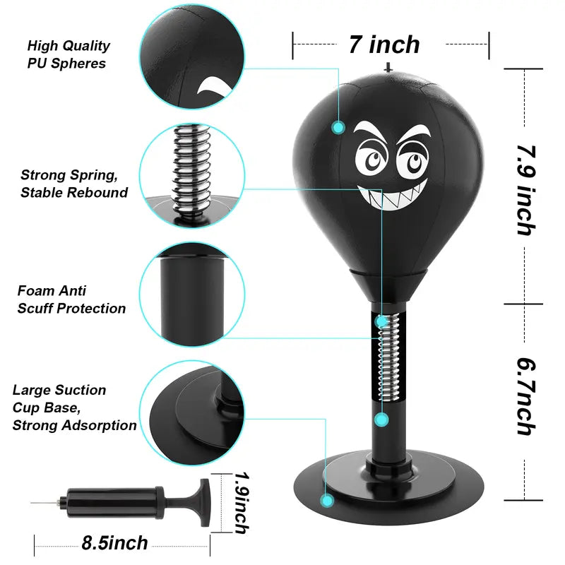 Kaiwatoy®Desktop Punching Bag,Stress Buster with Suction Cup for Office Table and Counters, Funny Toys for Kids Coworkers and Friends