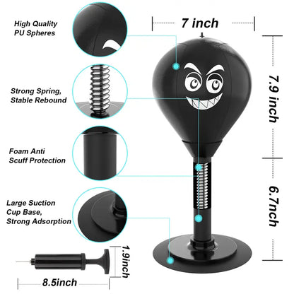 Kaiwatoy®Desktop Punching Bag,Stress Buster with Suction Cup for Office Table and Counters, Funny Toys for Kids Coworkers and Friends
