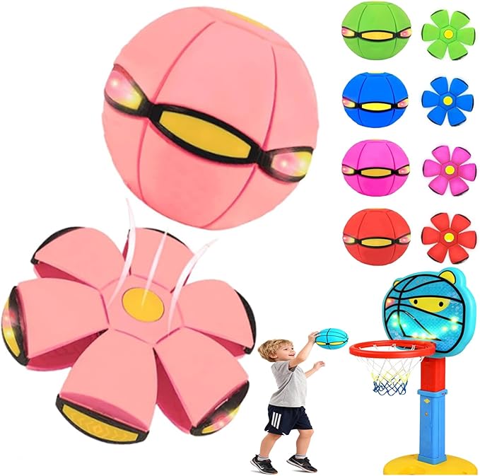 Kaiwatoy®Magic Ball, Children Bouncing Ball, Parent-Child Interaction, Dual Form Freely Switchable, with 6 Light.