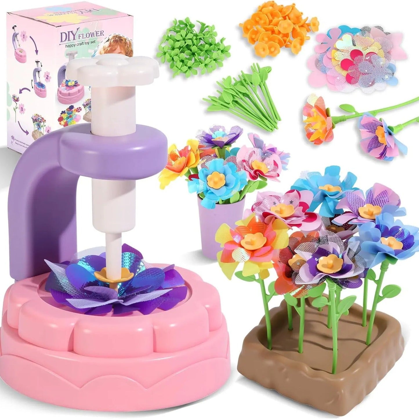DIY Flower Bouquet Making Kit for Kids — Fun Fabric Craft Set