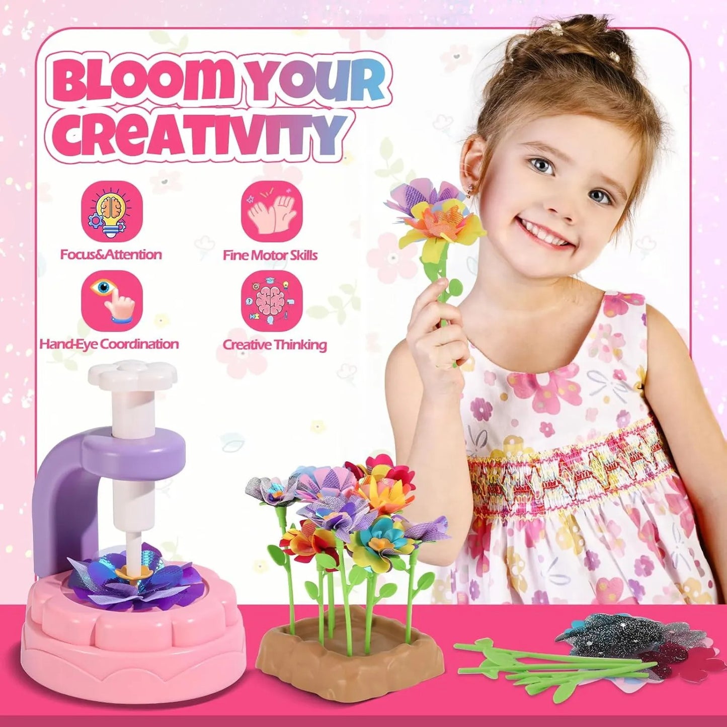 DIY Flower Bouquet Making Kit for Kids — Fun Fabric Craft Set