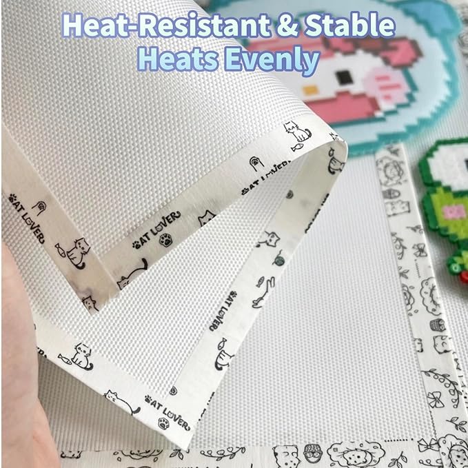 Kaiwatoy®5 PCSFuse Beads Ironing Paper, 7.87 x 5.91 Inch, Reusable Non-Stick Ironing Cloth for Fuse Beads Craft Projects