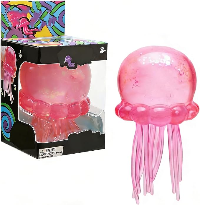 Kaiwatoy®Jellyfish Squeeze Squishy, Sugar Ball Stress Relief Fidget Toy for Kids & Adults