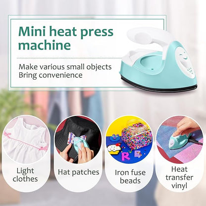 Kaiwatoy®Mini Craft Iron Mini Heat Press Small Iron for Fuse Bead Patch DIY Heat Transfer Vinyl