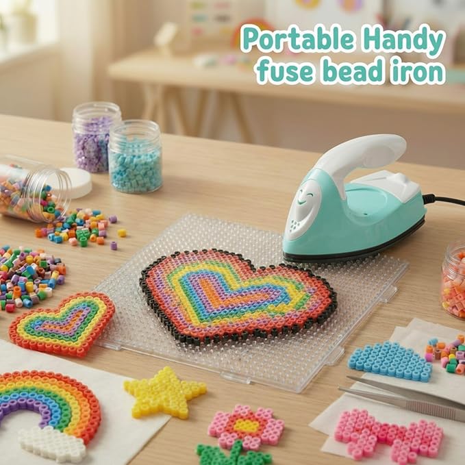 Kaiwatoy®Mini Craft Iron Mini Heat Press Small Iron for Fuse Bead Patch DIY Heat Transfer Vinyl