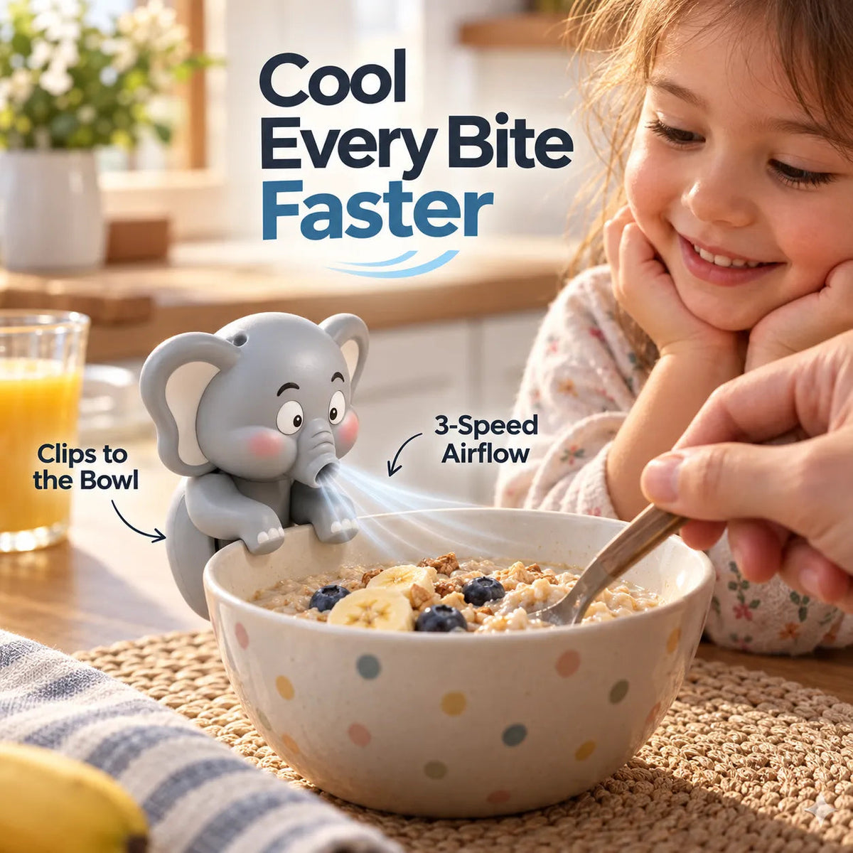 Elephant clip-on food cooling fan overview