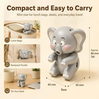Compact elephant fan for home and travel