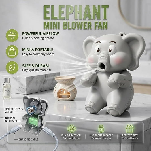 Elephant fan airflow and charging features
